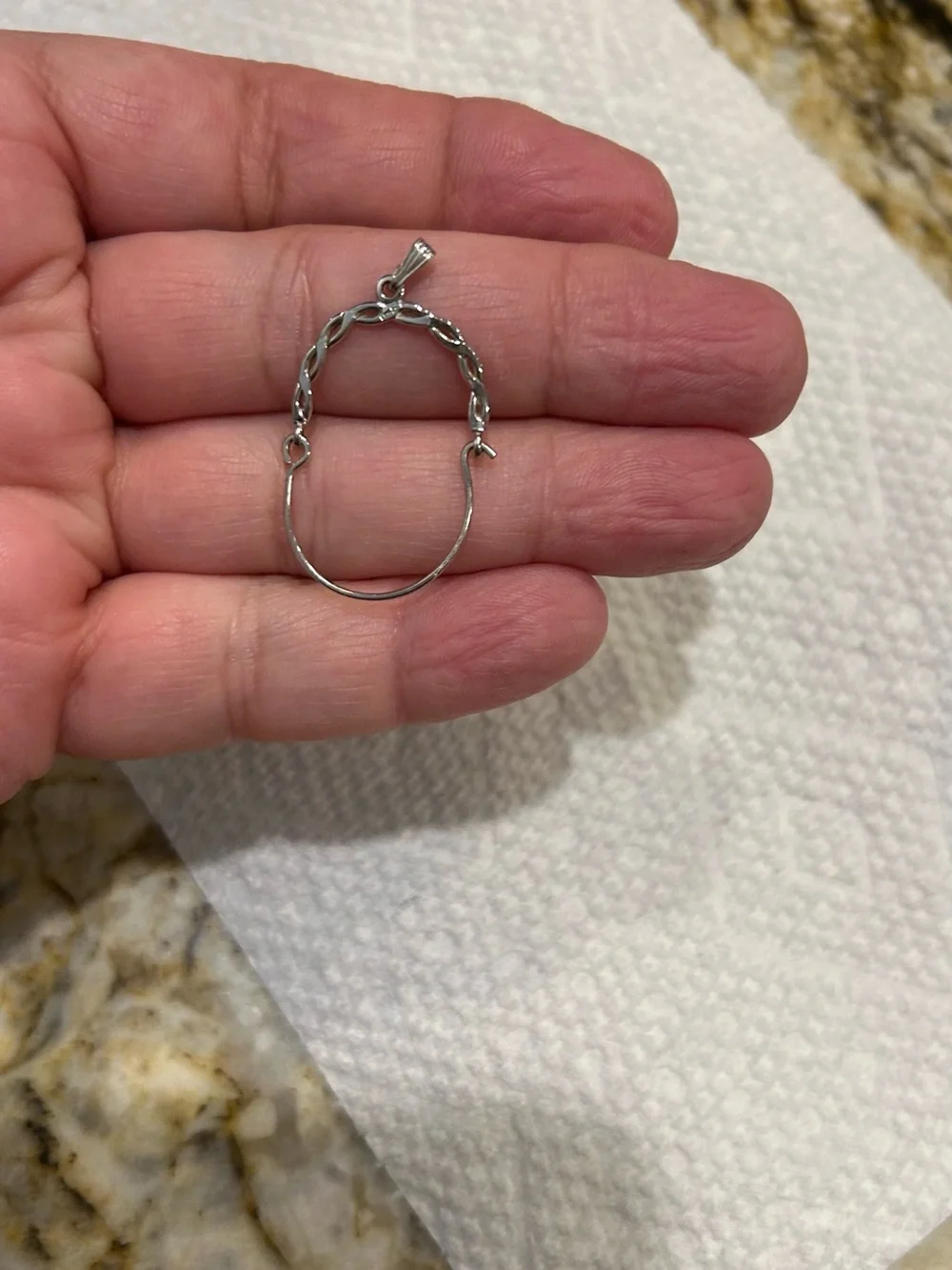Sterling Silver Braided Hoop Charm Holder Pendant